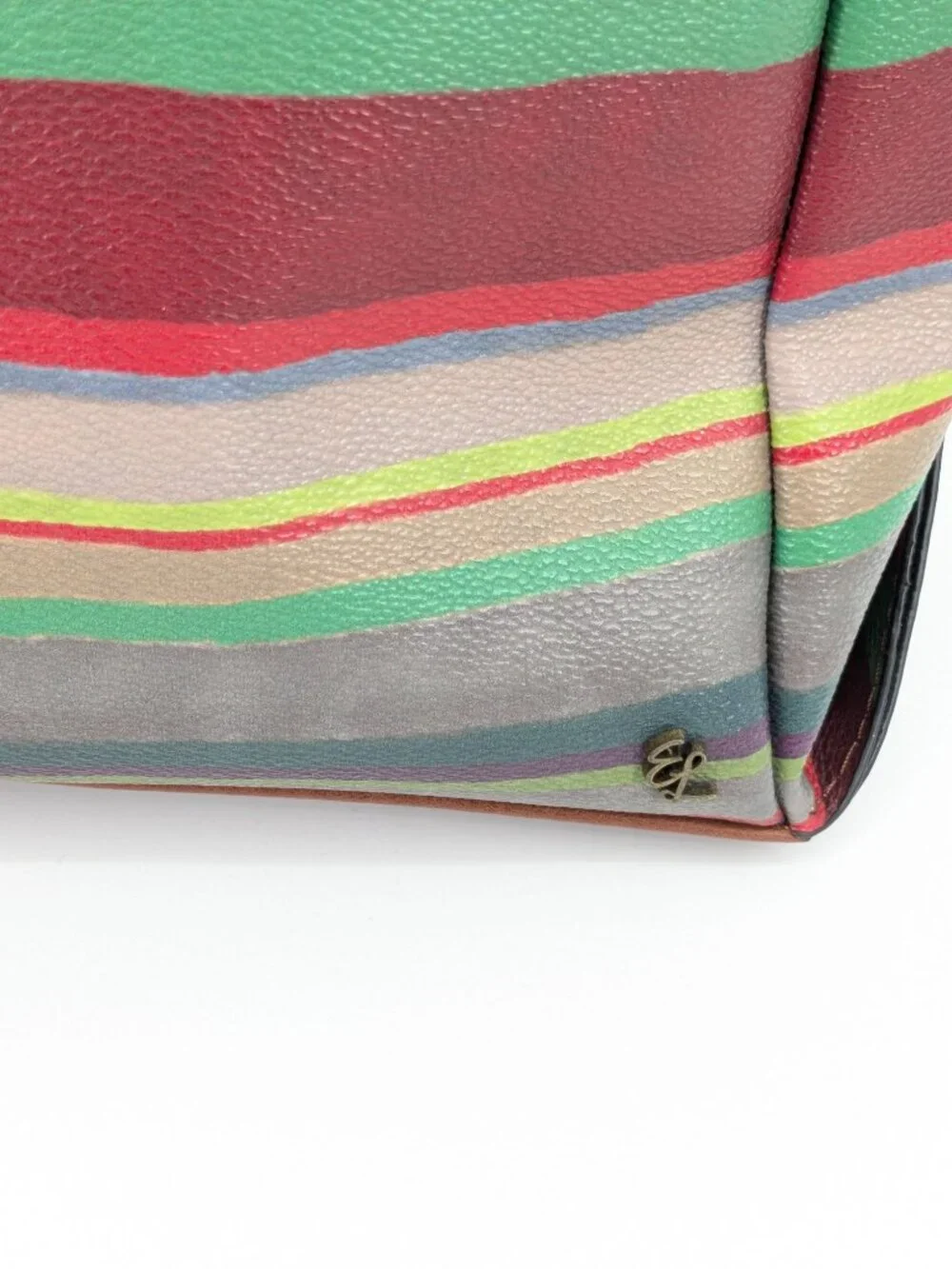 Elliot Lucca Olvera Striped Backpack Purse‎ Festival Boho Faux Leather Statement